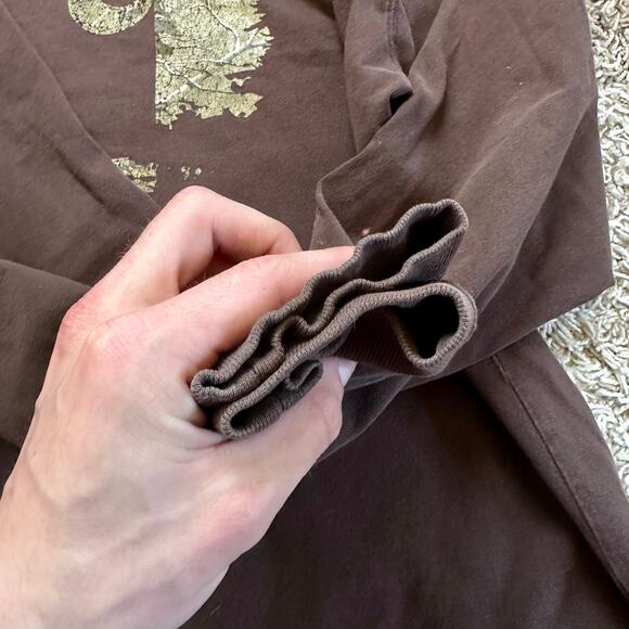 Vintage Brown Carhartt Long Sleeve Big Logo Faded Work Original Fit Men’s XL - Picture 11 of 13